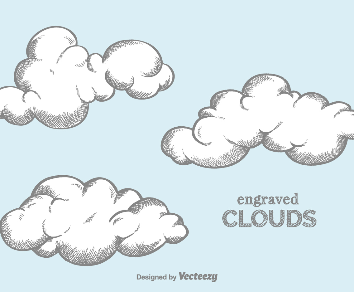 Free Vector Engraved Clouds