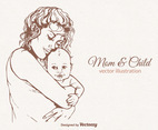 Free Mom And Child Vector Illustration