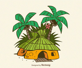 Free Jungle Shack Vector Illustration