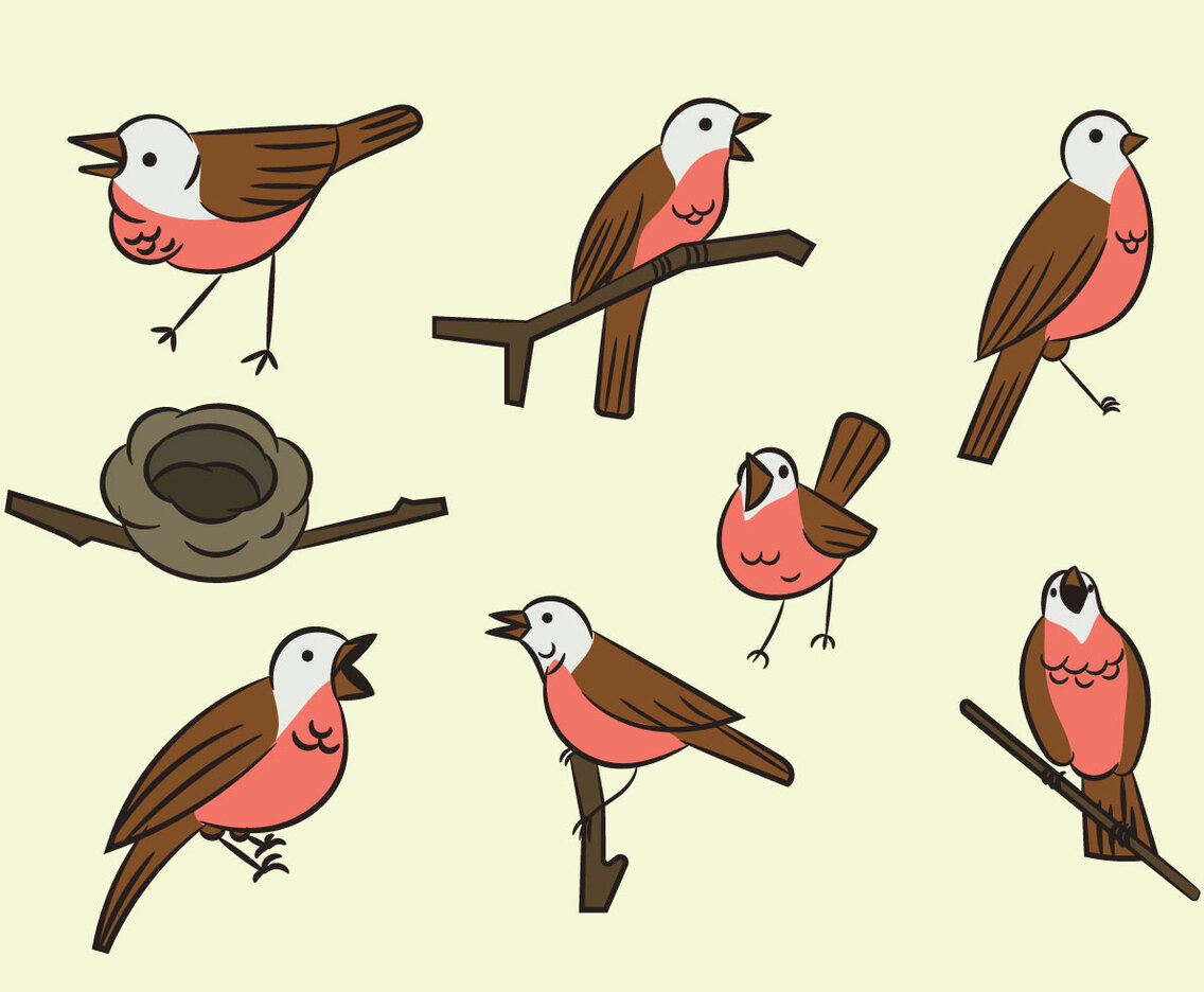 Free Cartoon Nightingale Bird