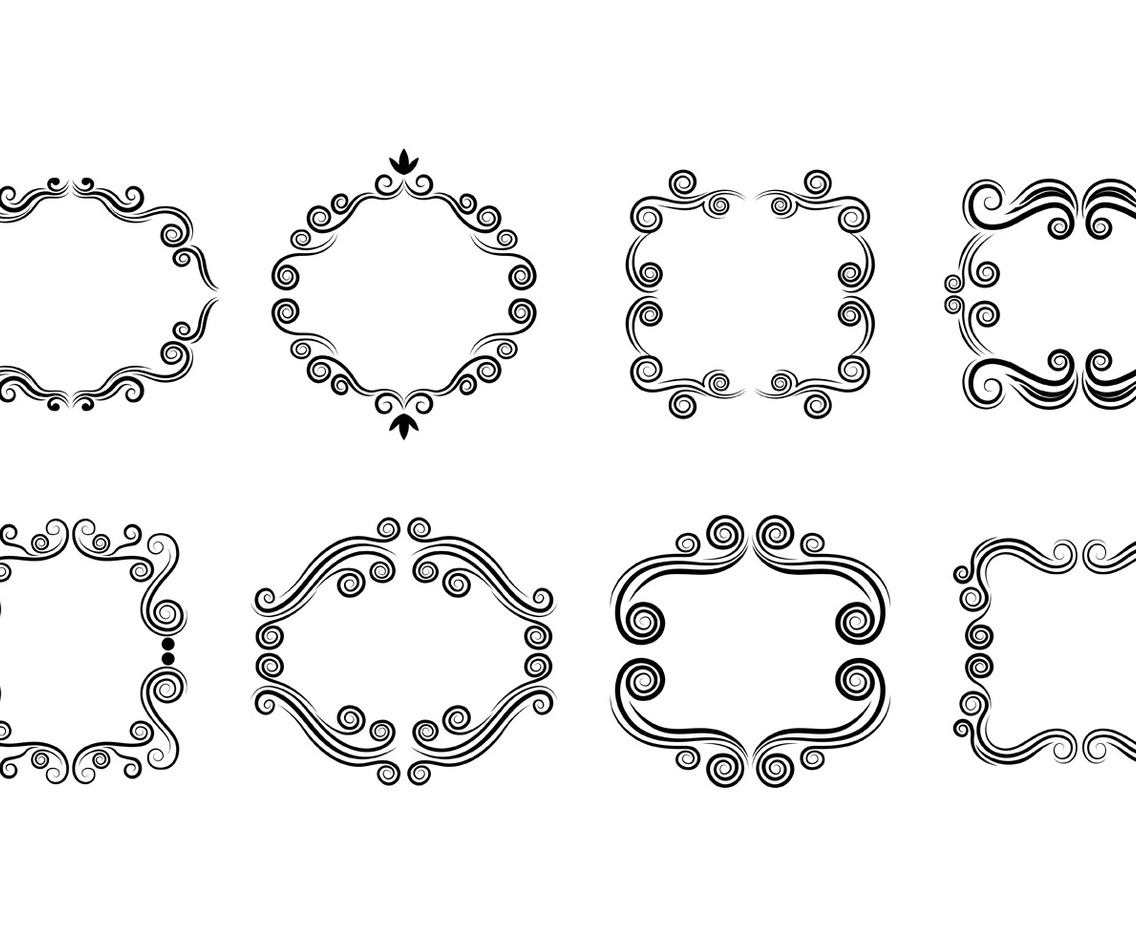 Set Of Scrollwork Cartouche Vector