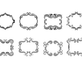 Set Of Cartouche Scrollwork Vectors