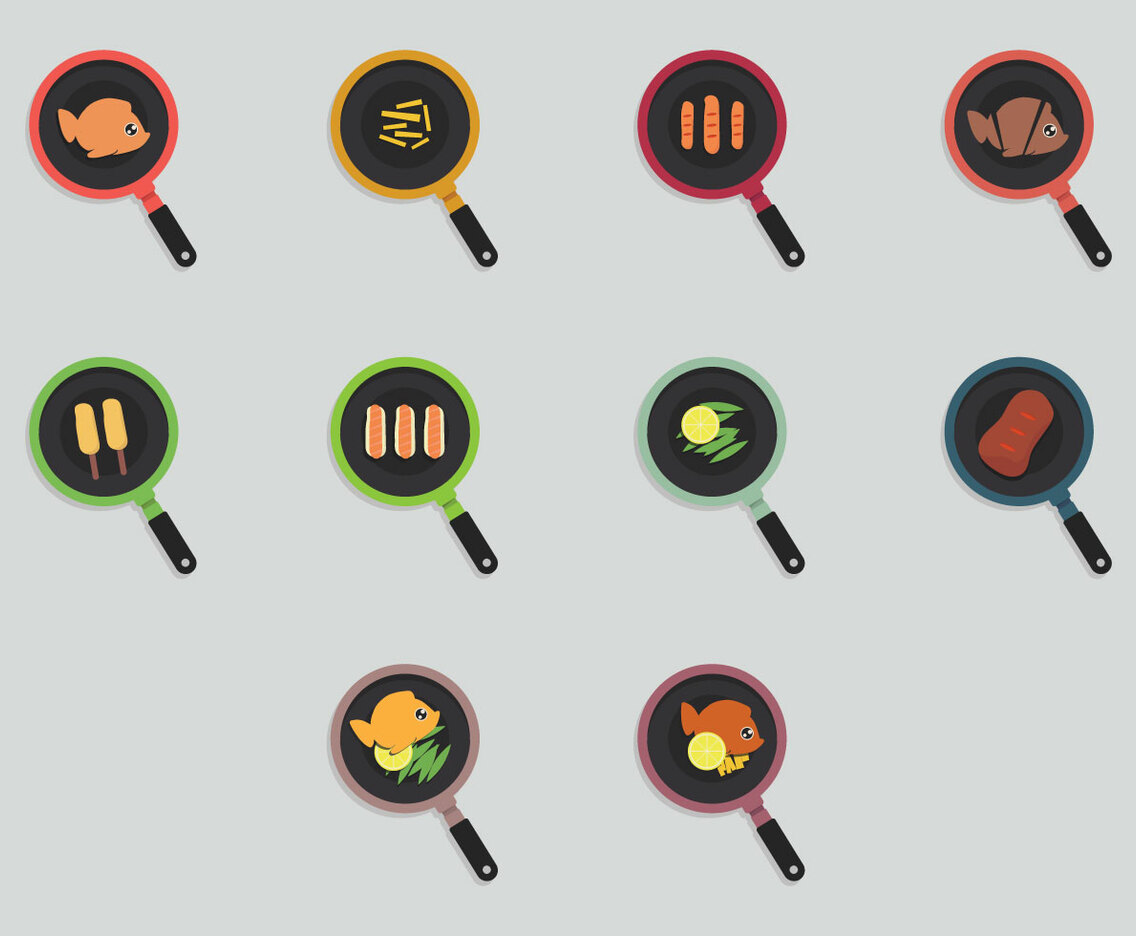 Fish Fry Icon Set
