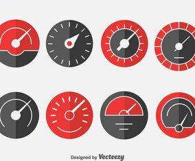 Tachometer Indicator Icons Set