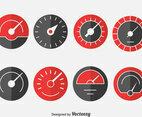 Tachometer Indicator Icons Set