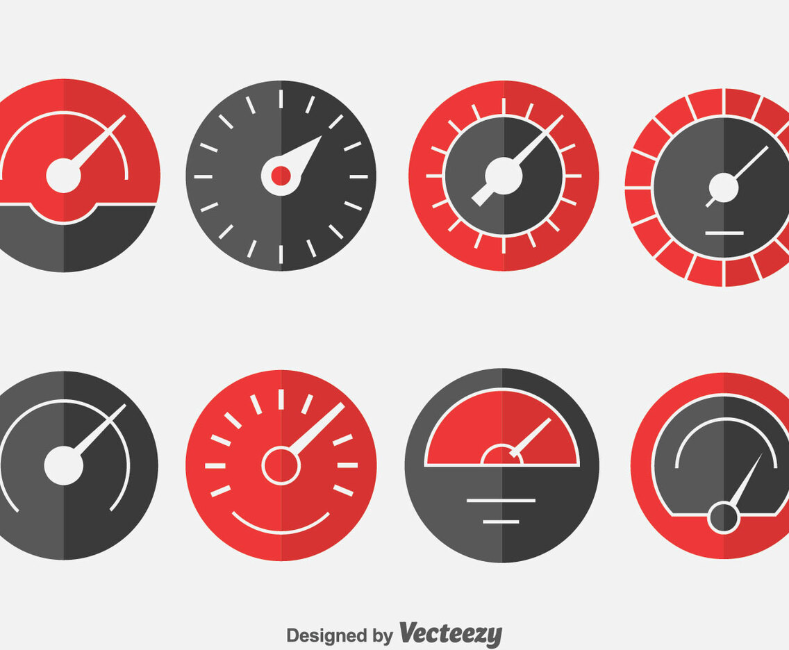 Tachometer Indicator Icons Set