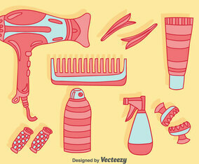 Hair Accessories Collection Vector