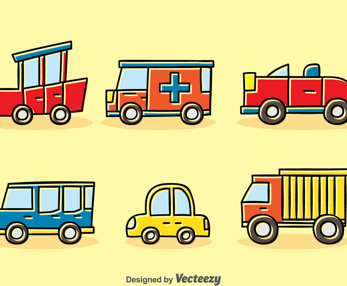 Cartoon Vehicle Vector Set