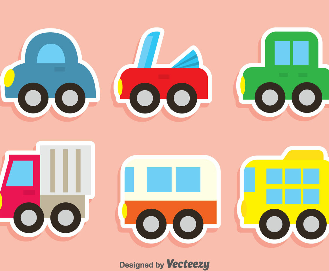 Cute Vehicle Vector Set