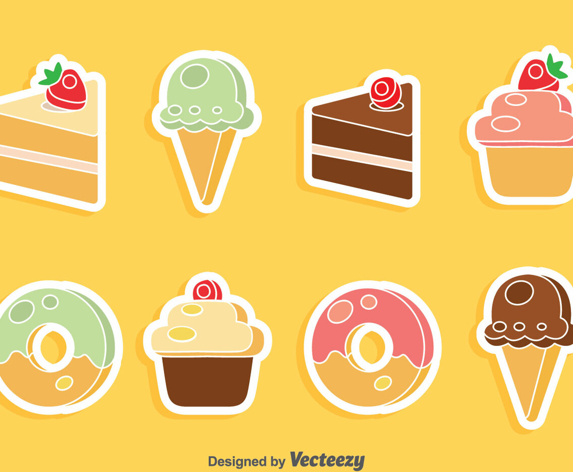Cake And Ice Cream Vector Set