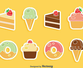 Cake And Ice Cream Vector Set