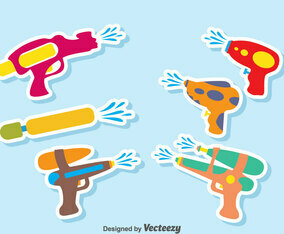 Water Gun Vector Set