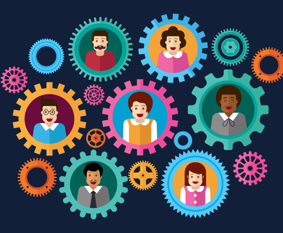 Free Business and Team Work Concept Illustration Vector