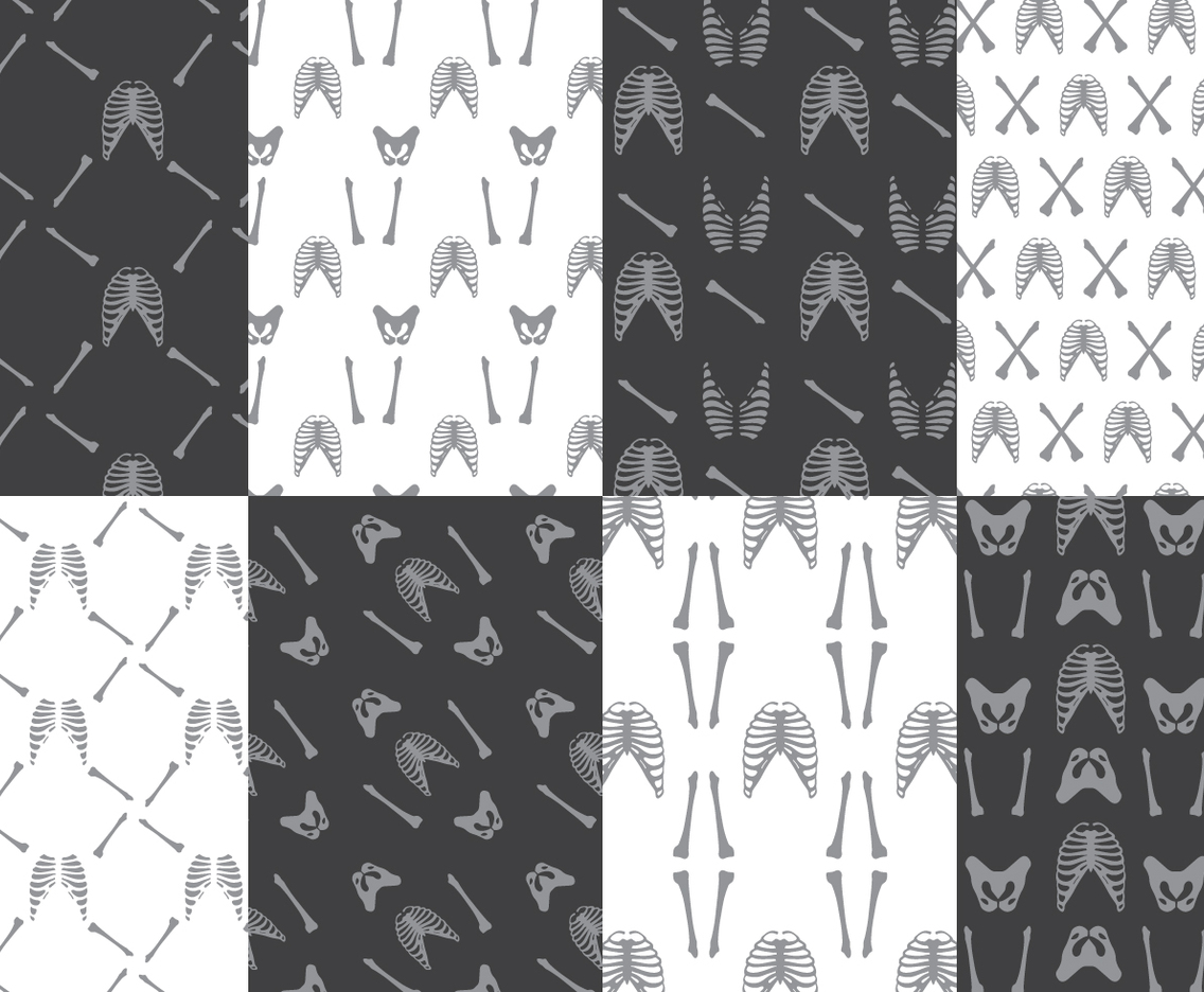Black and White Ribcage Patterns