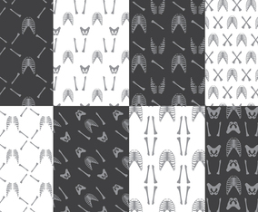 Black and White Ribcage Patterns