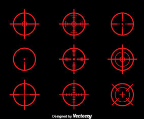 Red Laser tag Vector Set