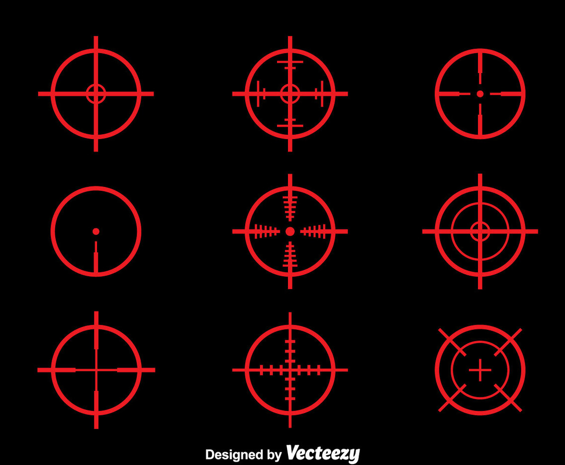 Red Laser tag Vector Set