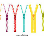 Colorful Zipper Pull Vector Set