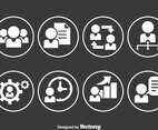 People Working Circle Icons