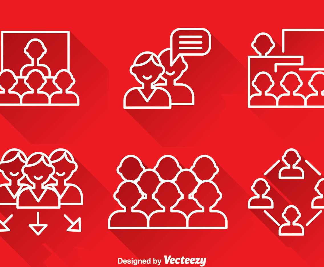 Working Together Outline Icons