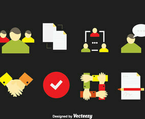Working Together Icons Vector