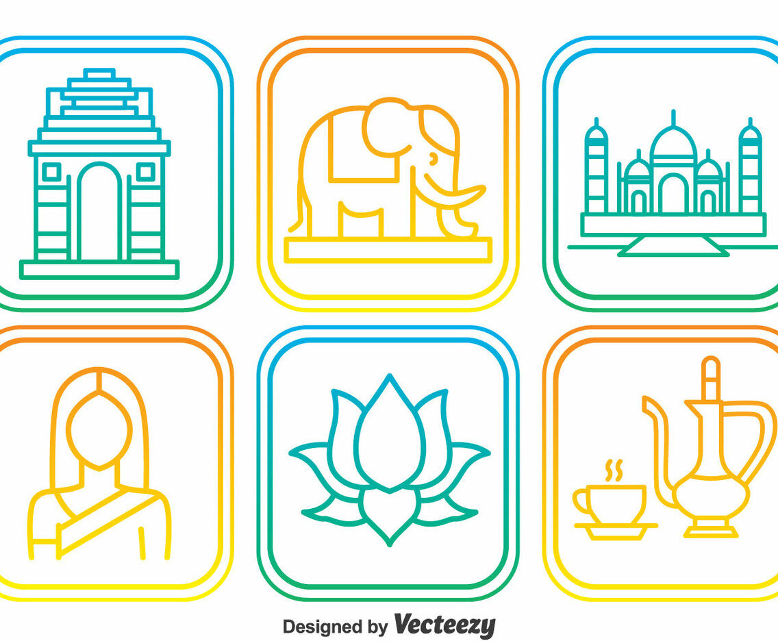 India Elemnt Outline Icons