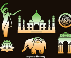 India Element Vector Set