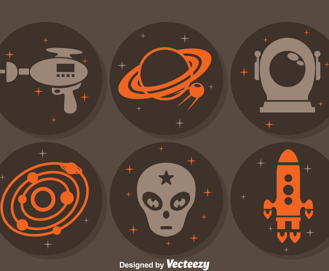 Alien Space Circle Icons