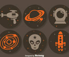 Alien Space Circle Icons