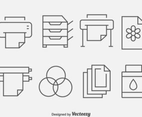 Print Tool Icons Vector