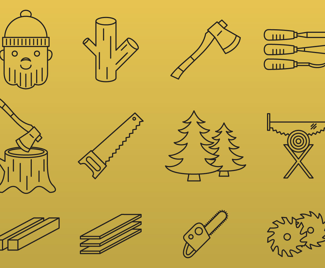 Lumberjack Line Icons
