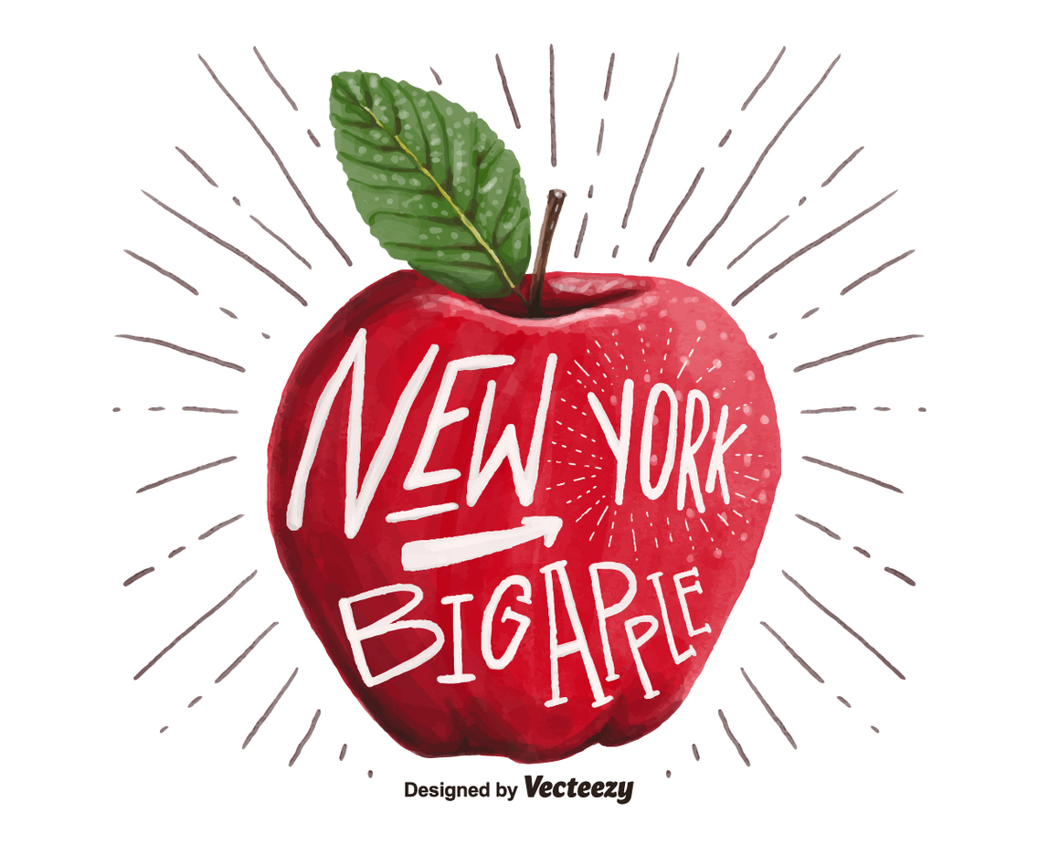 Free New York Big Apple Watercolor Vector