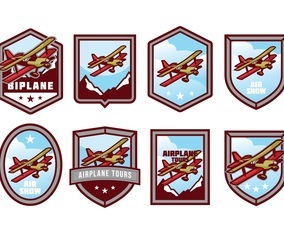 Free Biplane Badge Vector Pack