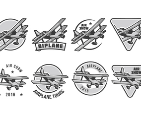 Free Biplane Badge Vector