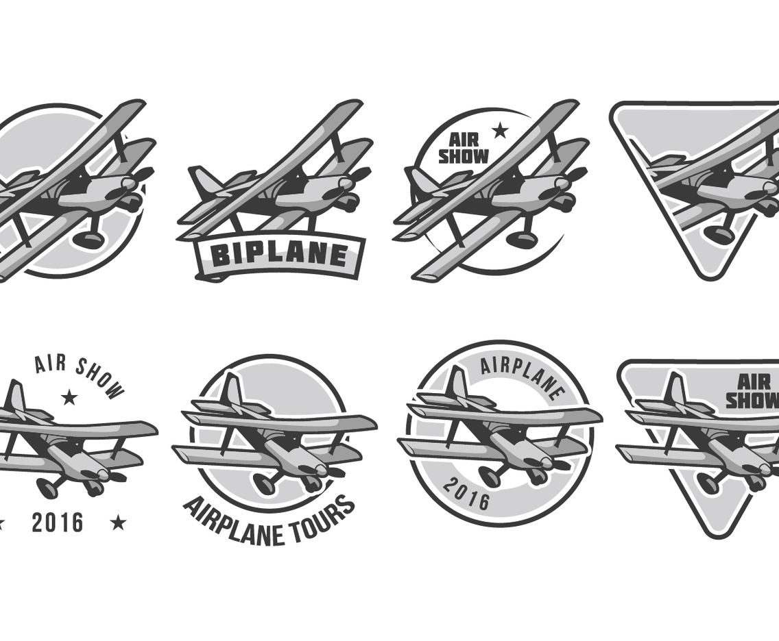 Free Biplane Badge Vector