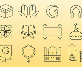 Islamic Line Icons