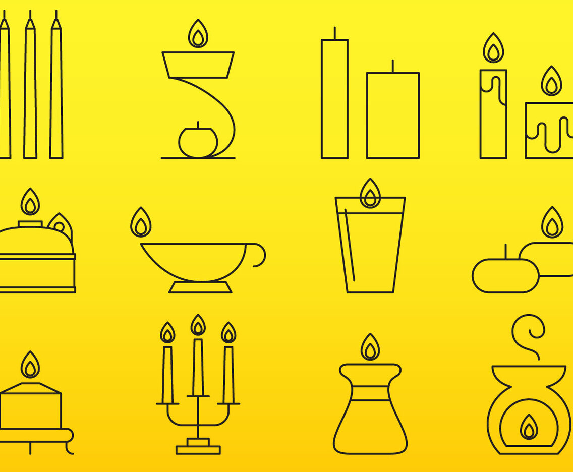 Candles Line Icons