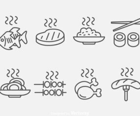 Outline Food Icons Vector