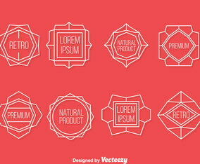 Retro Label Vector Set