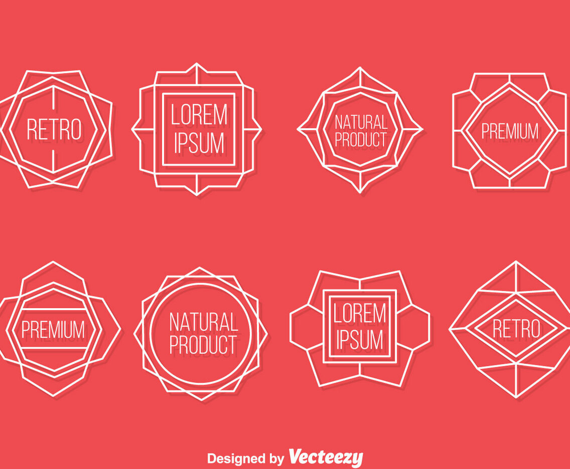 Retro Label Vector Set