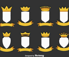 Stylist Shield Vector Set