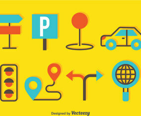 Map Location Legend Vector Set