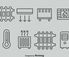 Heating And Cooling System Icons Vector