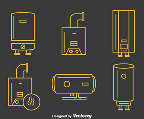 Boiler Line Icons Vector