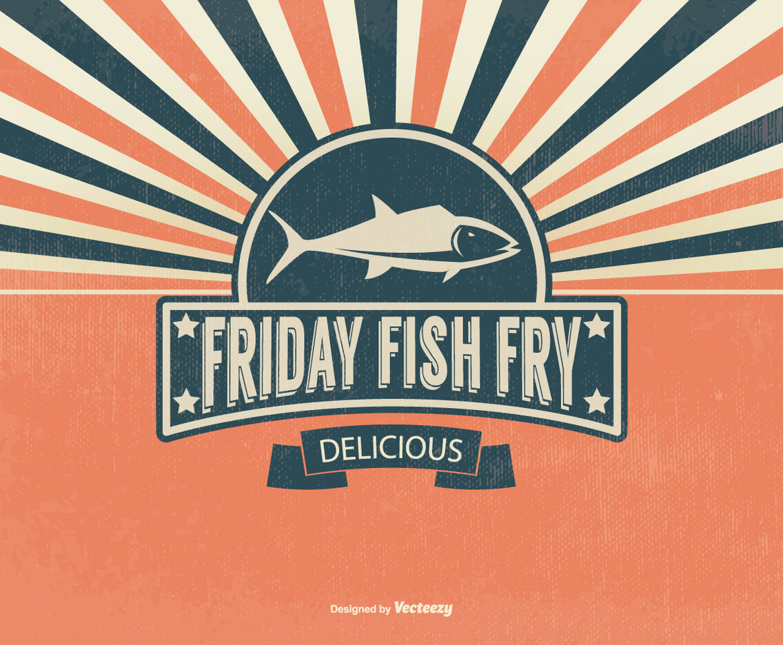 Retro Fish Fry Friday Illustration