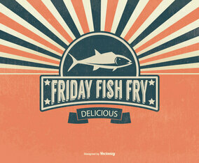 Retro Fish Fry Friday Illustration