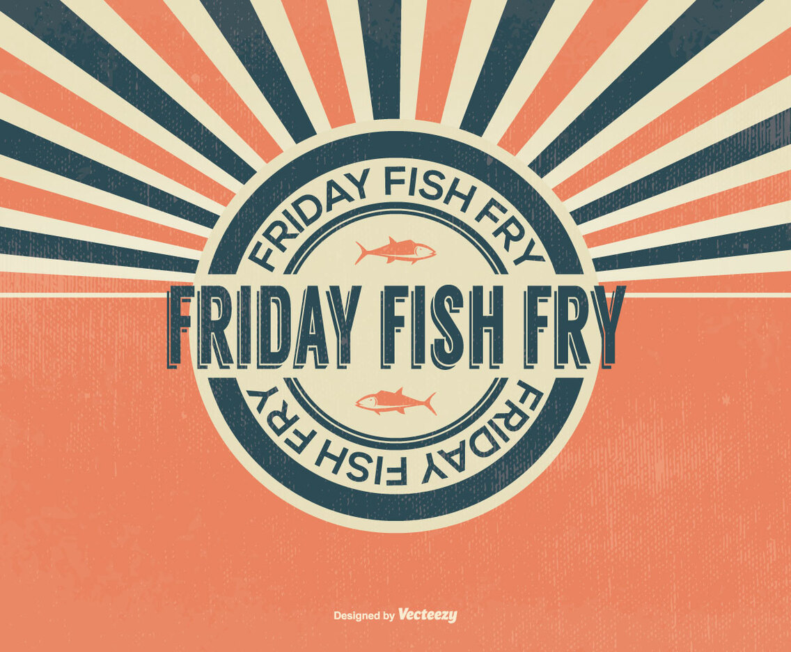 Retro Fish Fry Friday Illustration