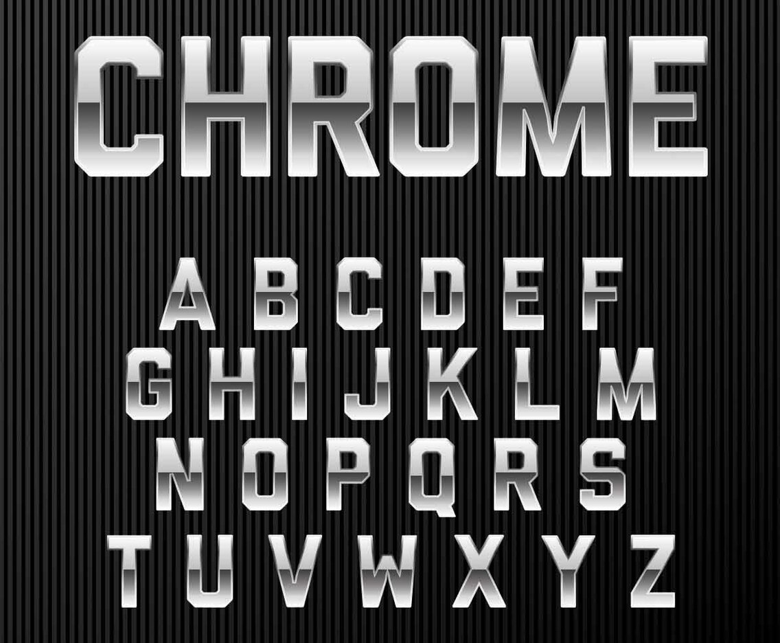 Chrome Alphabet Font