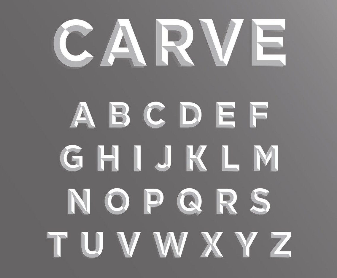 Set of Beveled Alphabet