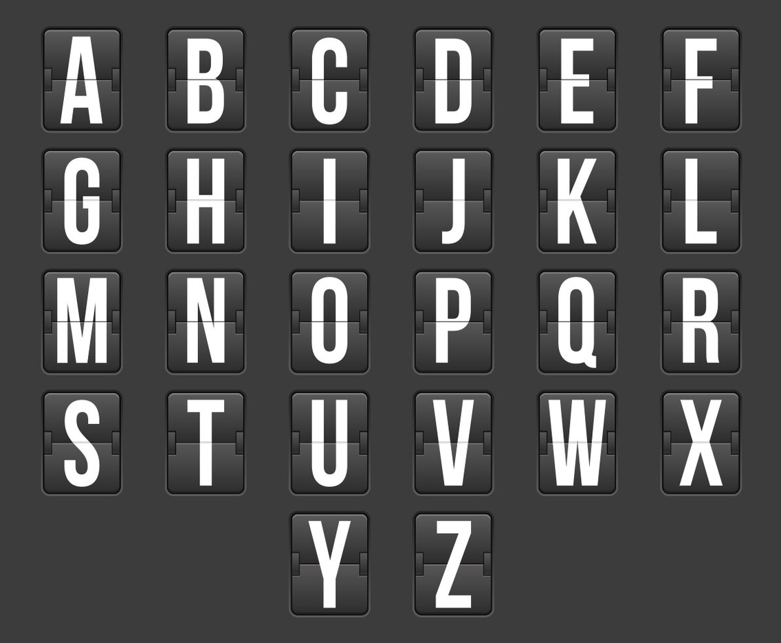 Flip Clock Alphabet